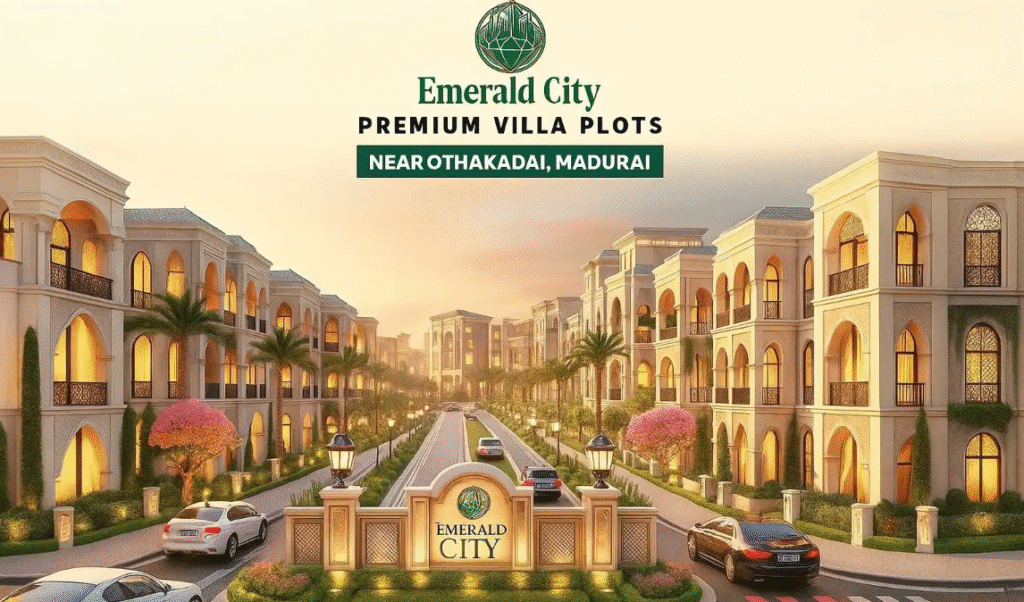 this image showing premium villa plots community , this emerald city,, othakadai, madurai.
